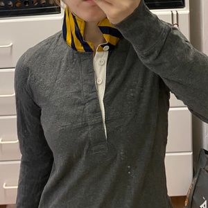 Rugby Shirt with Silk Collar Detail